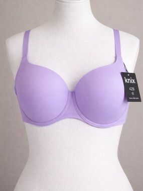 Knix FreeFlex Demi Bra 42B Lilac NWT Smooth T Shirt Underwire Comfort